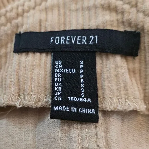 Forever 21 Tan Corduroy Overall Dress Size Small - Picture 5 of 8